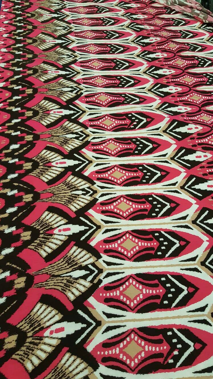 Rayon Challis Egyptian Print Magenta