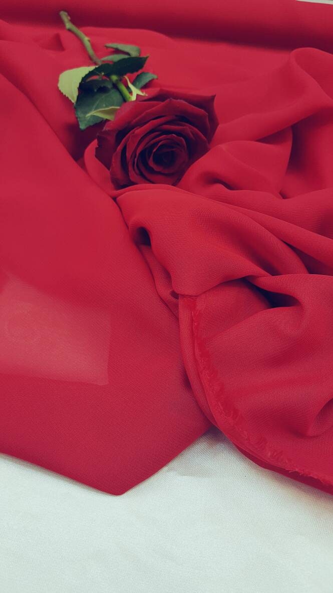Red Chiffon Fabric