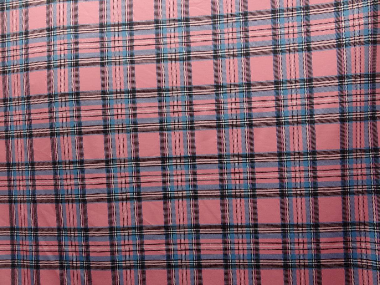 Pink Tartan Plaid Spandex Fabric - Pink Tartan Plaid, 58"/60" Width (1 Yard)