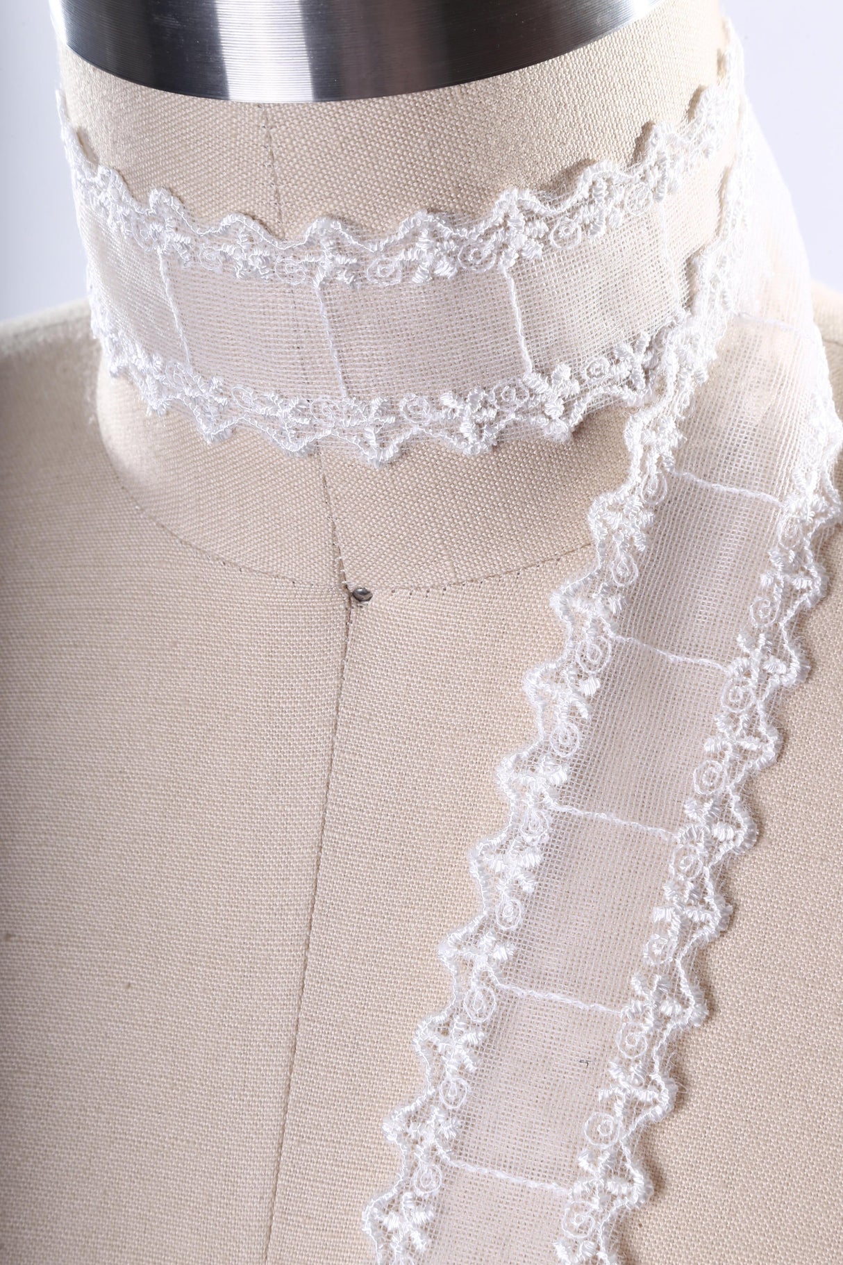 Ivory Polyester Sheer Lace Trim