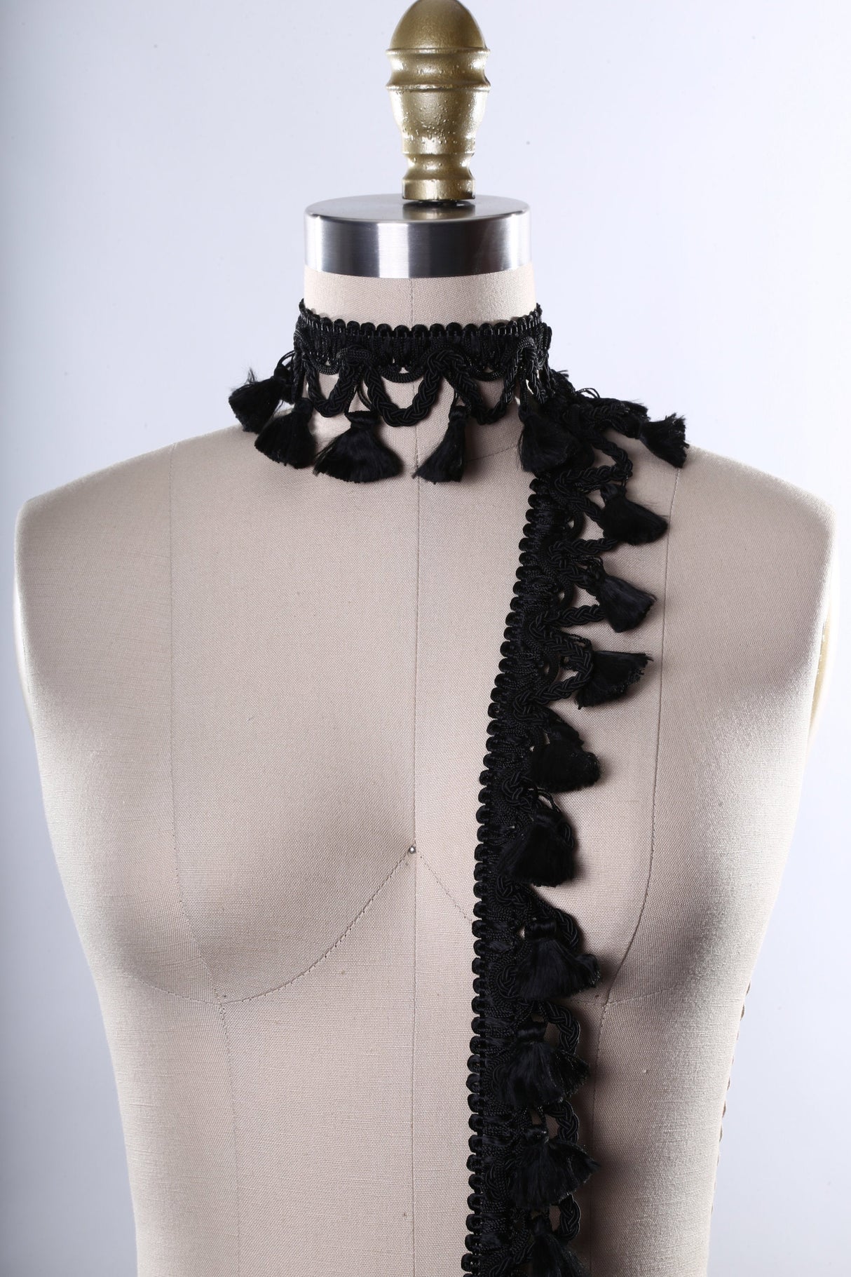 Gimp Tassel Trim Black Red
