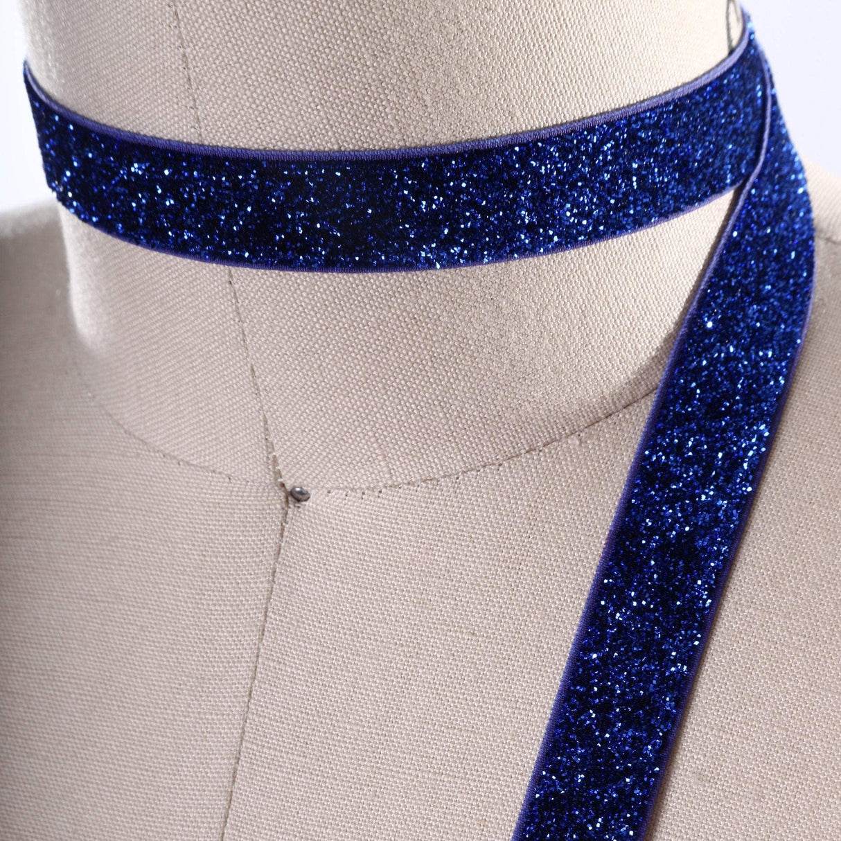 Glitter Elastic Royal Blue 2 Yards