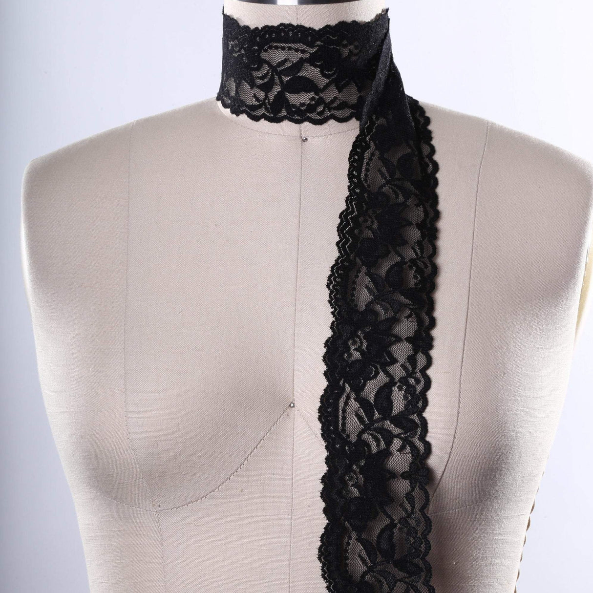 Stretch Lace Trim White 2in