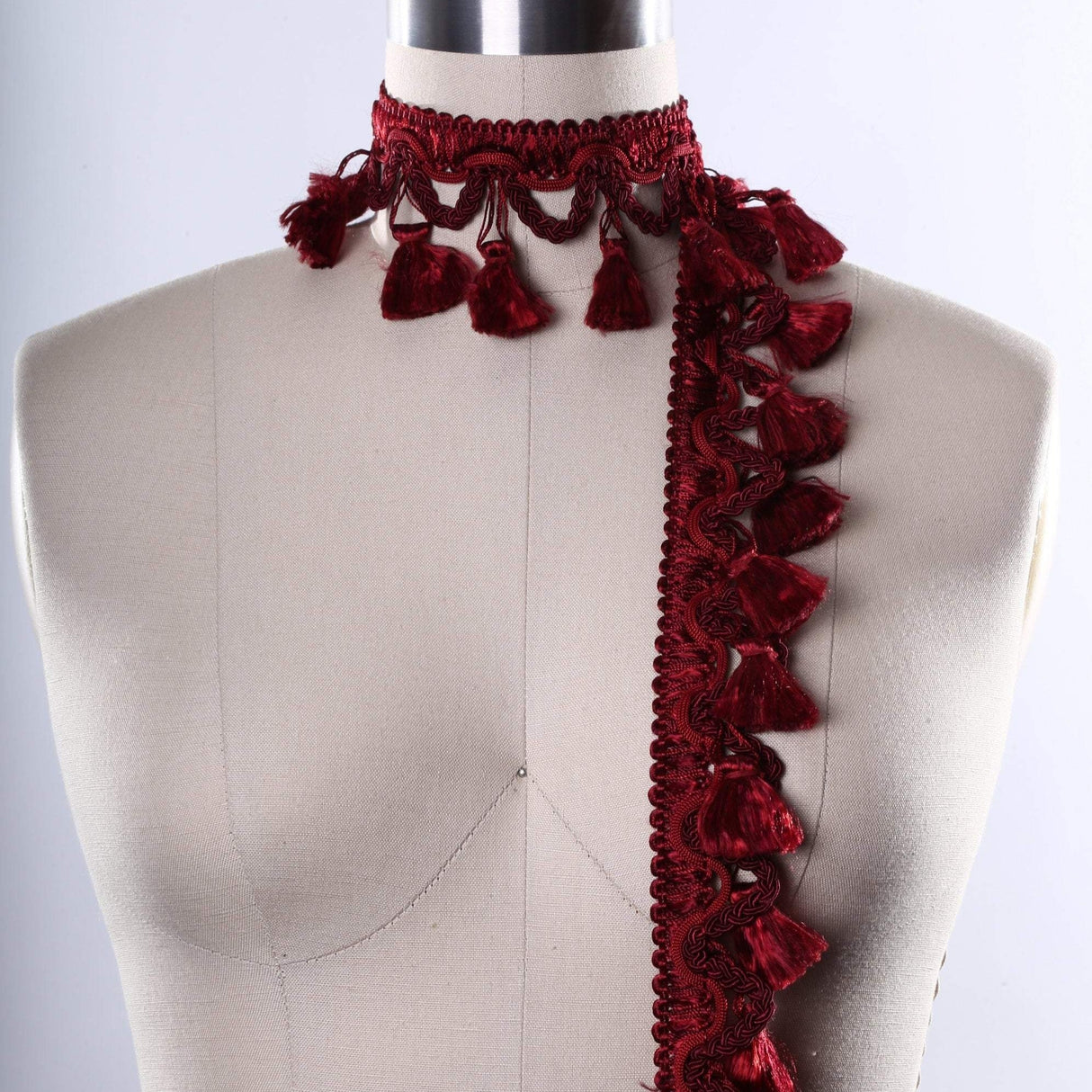 Tassel Gimp Trim Black Red