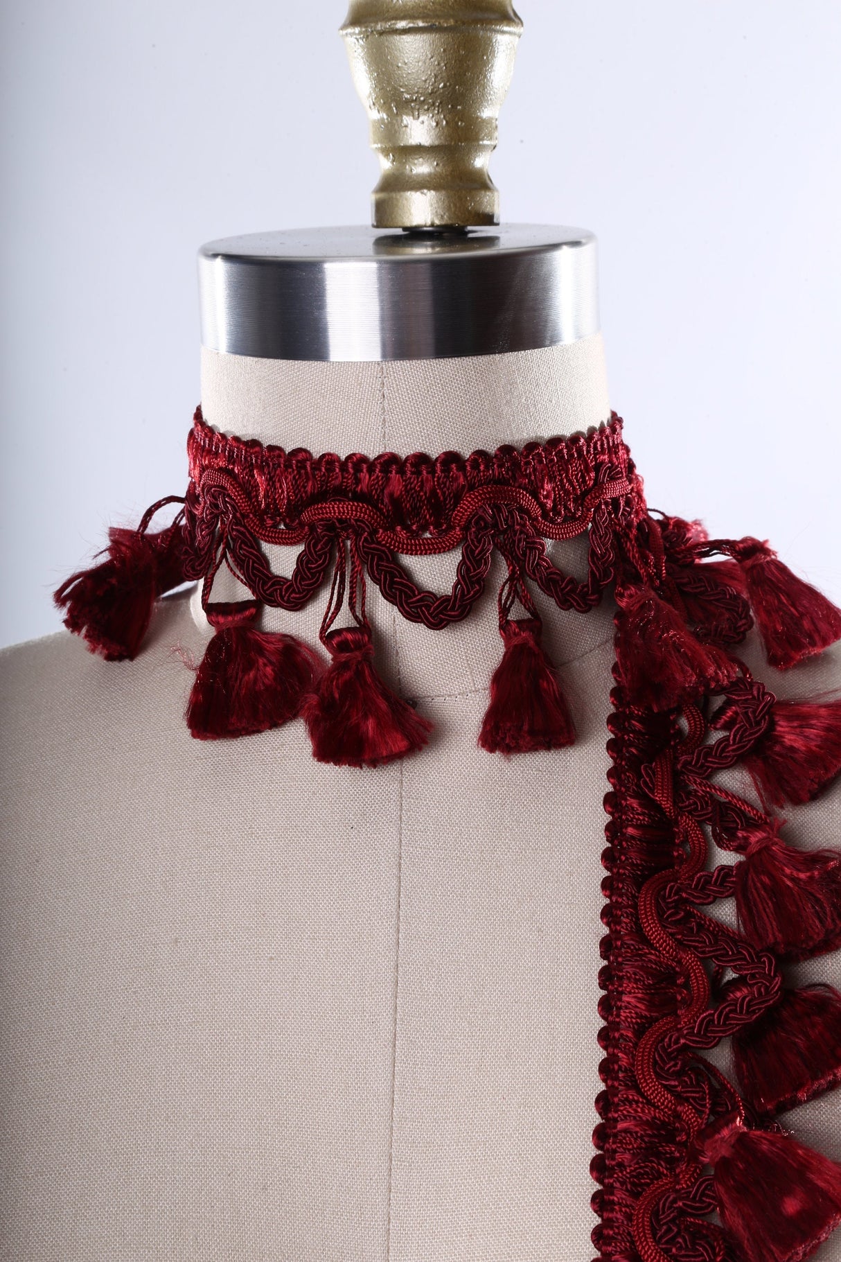 Tassel Gimp Trim Black Red