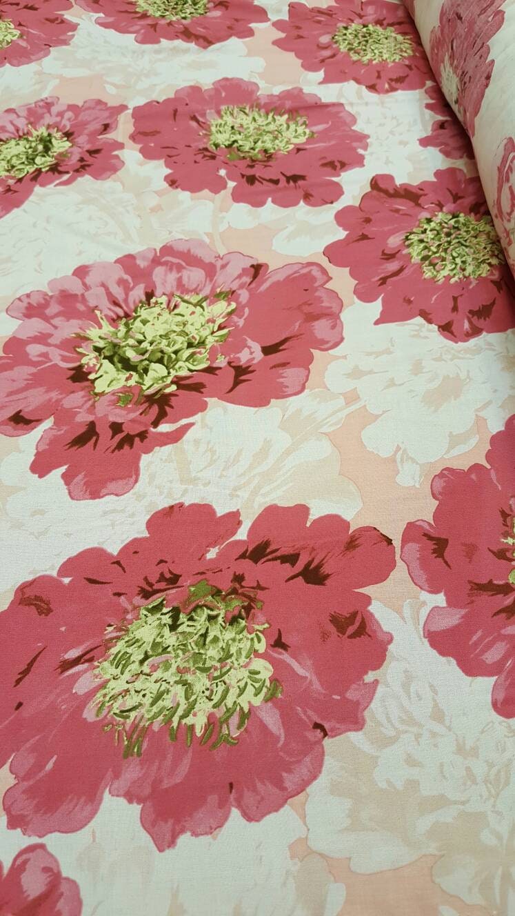 Rayon Challis Pink Blush Floral