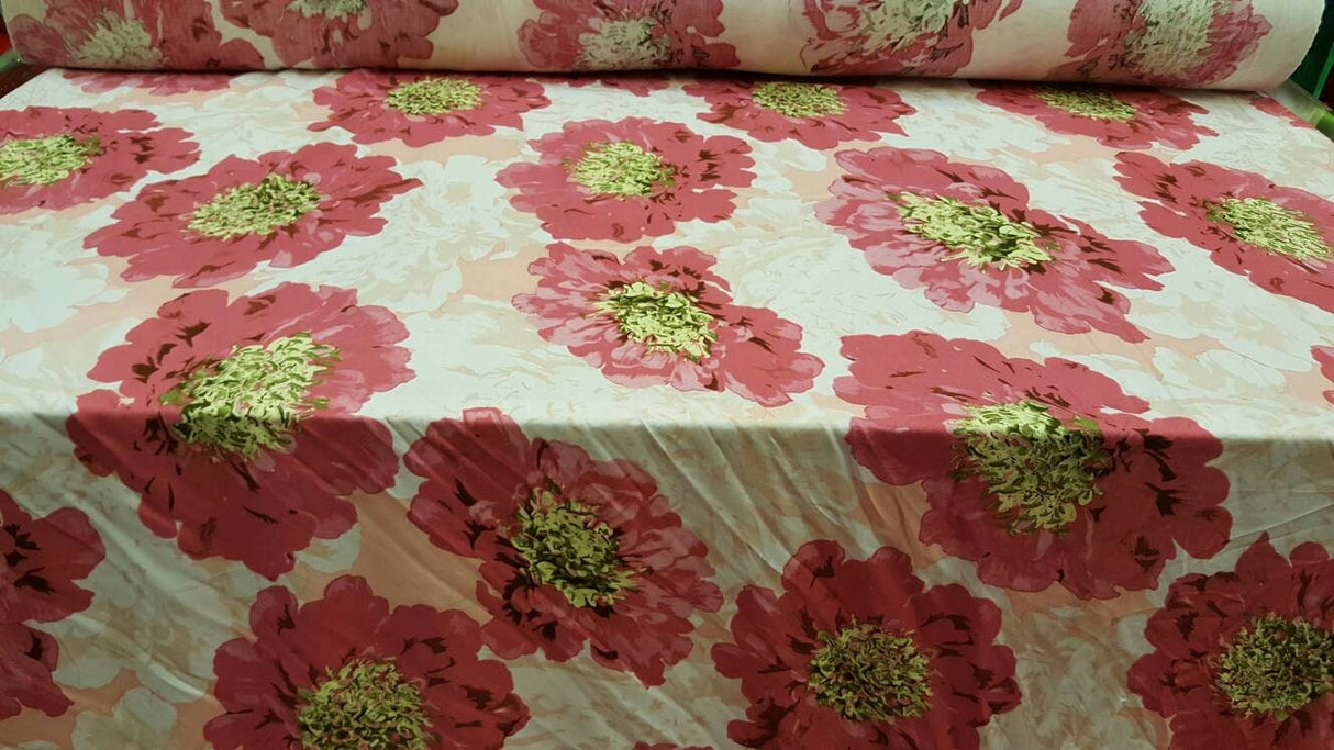 Rayon Challis Pink Blush Floral