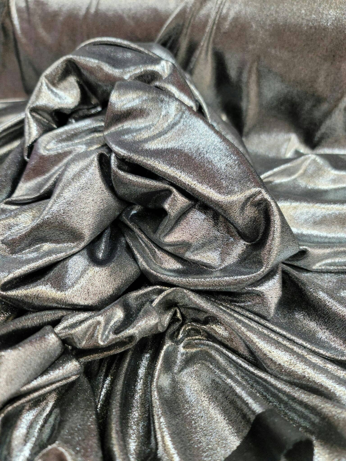 Stretch Spandex Silver Shimmer Gray