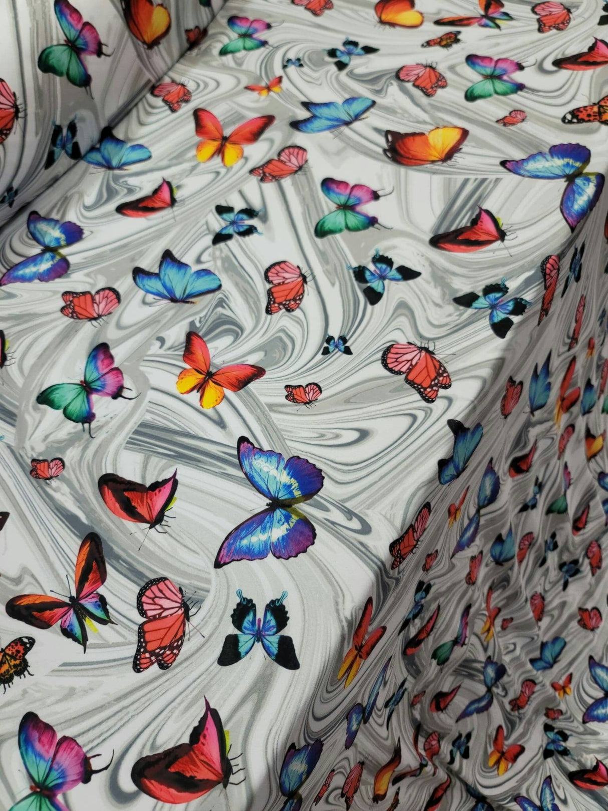 Stretch Rayon Spandex Butterfly Print Fabric