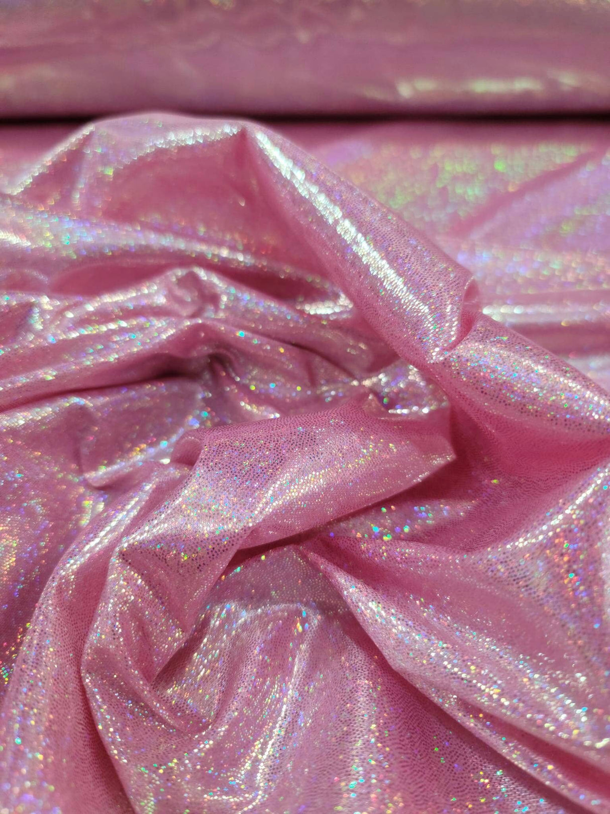 Pink Glitter Foil Lame Fabric