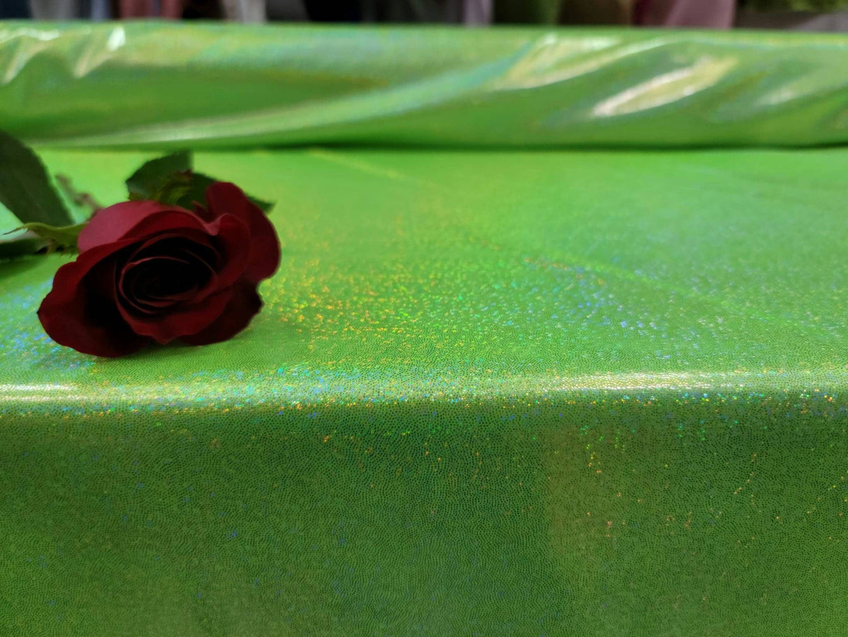 Iridescent Foil Fabric Neon Green