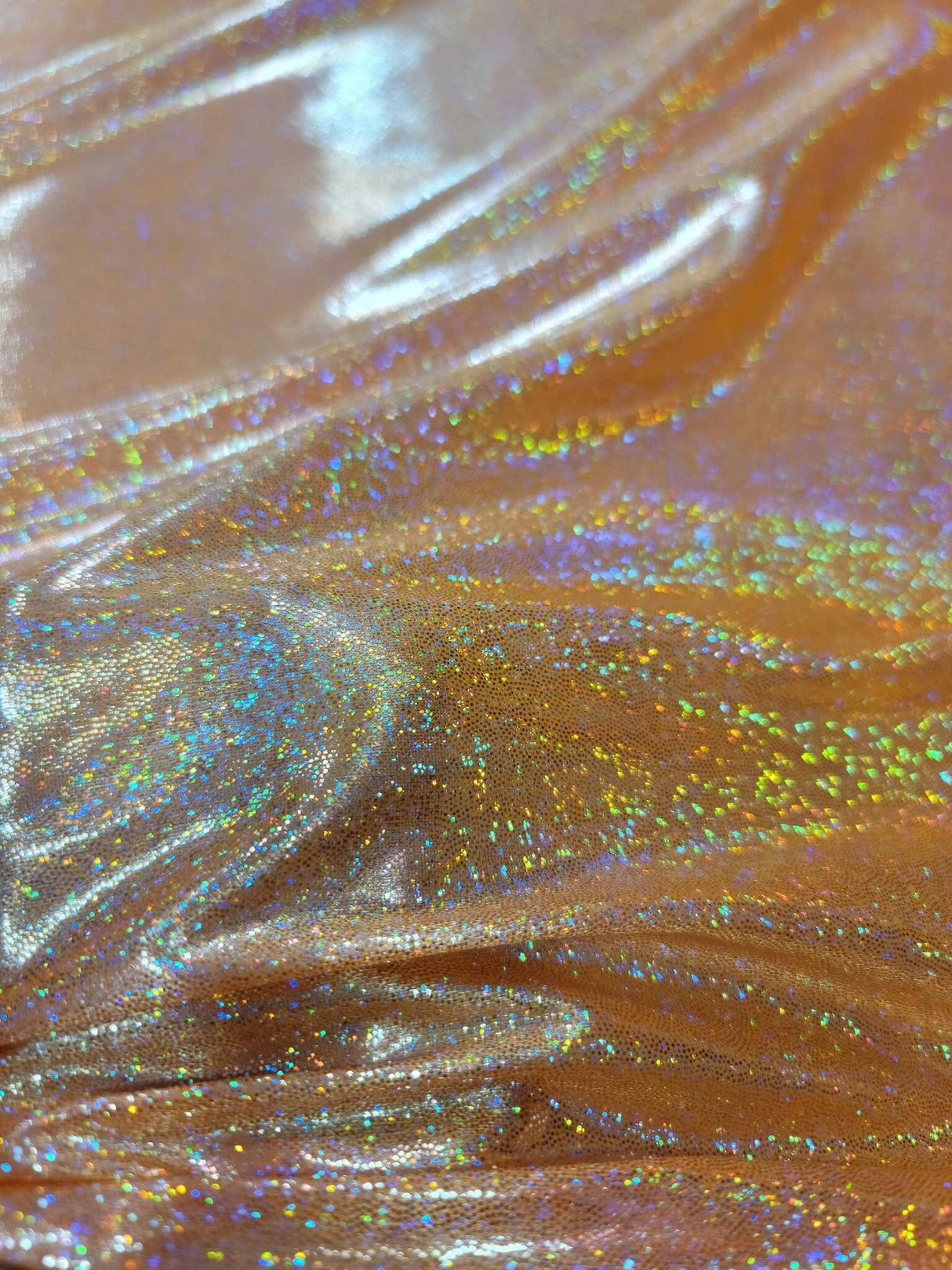 Orange Sparkly Lame Foil Fabric