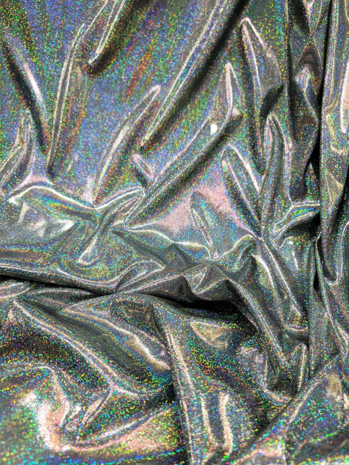 Glitter Sparkly Iridescent Fabric Black
