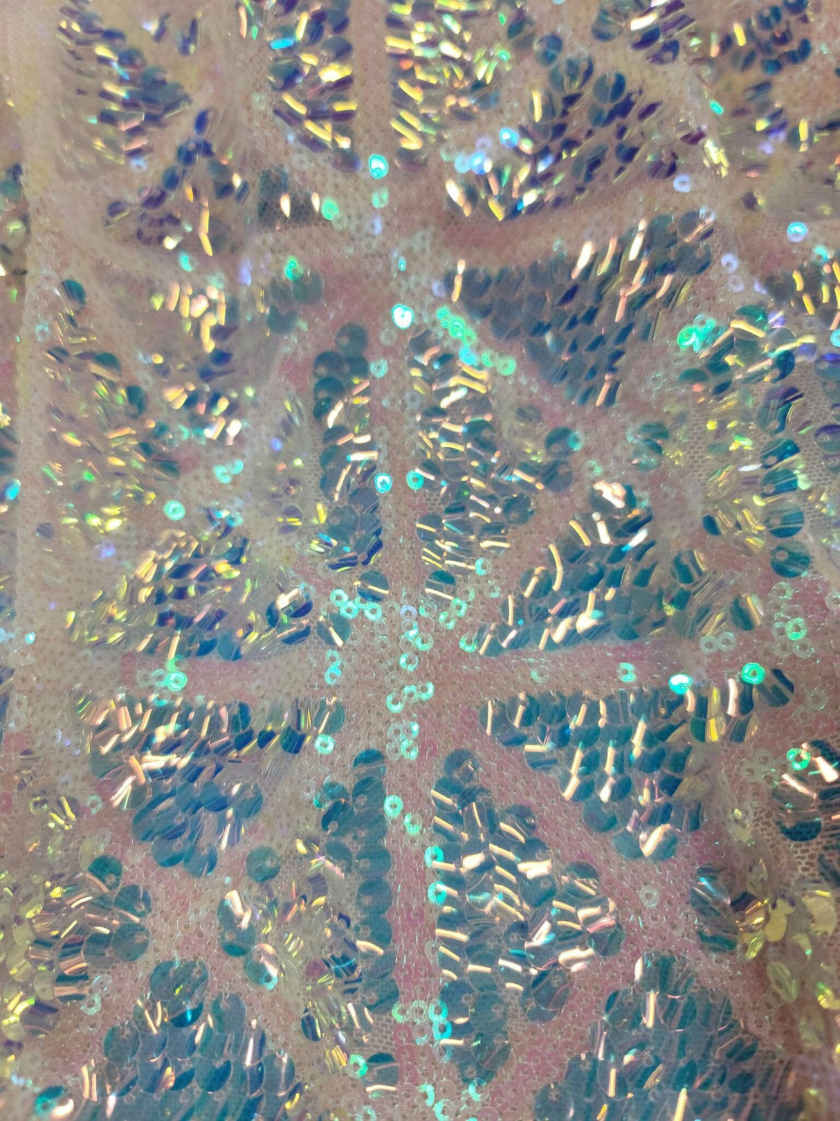 Pink Sequin Stretch Mesh Fabric