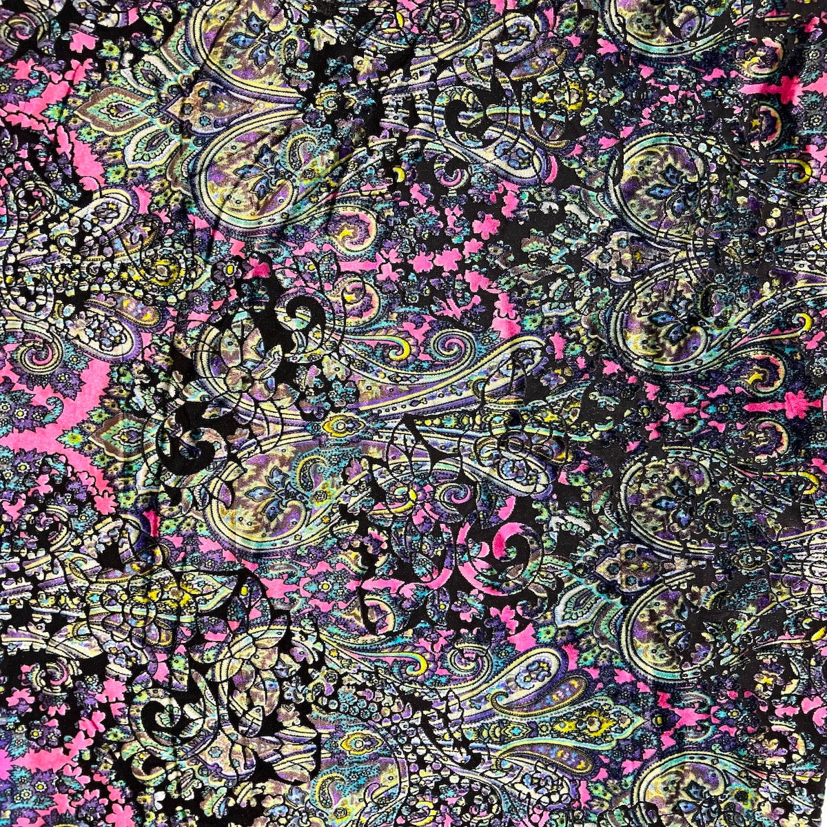 Sur Multicolor Burnout Stretch Velvet Fabric - Multicolor Burnout, 60" Width, 4-Way Stretch, 250 GSM (1 Yard)