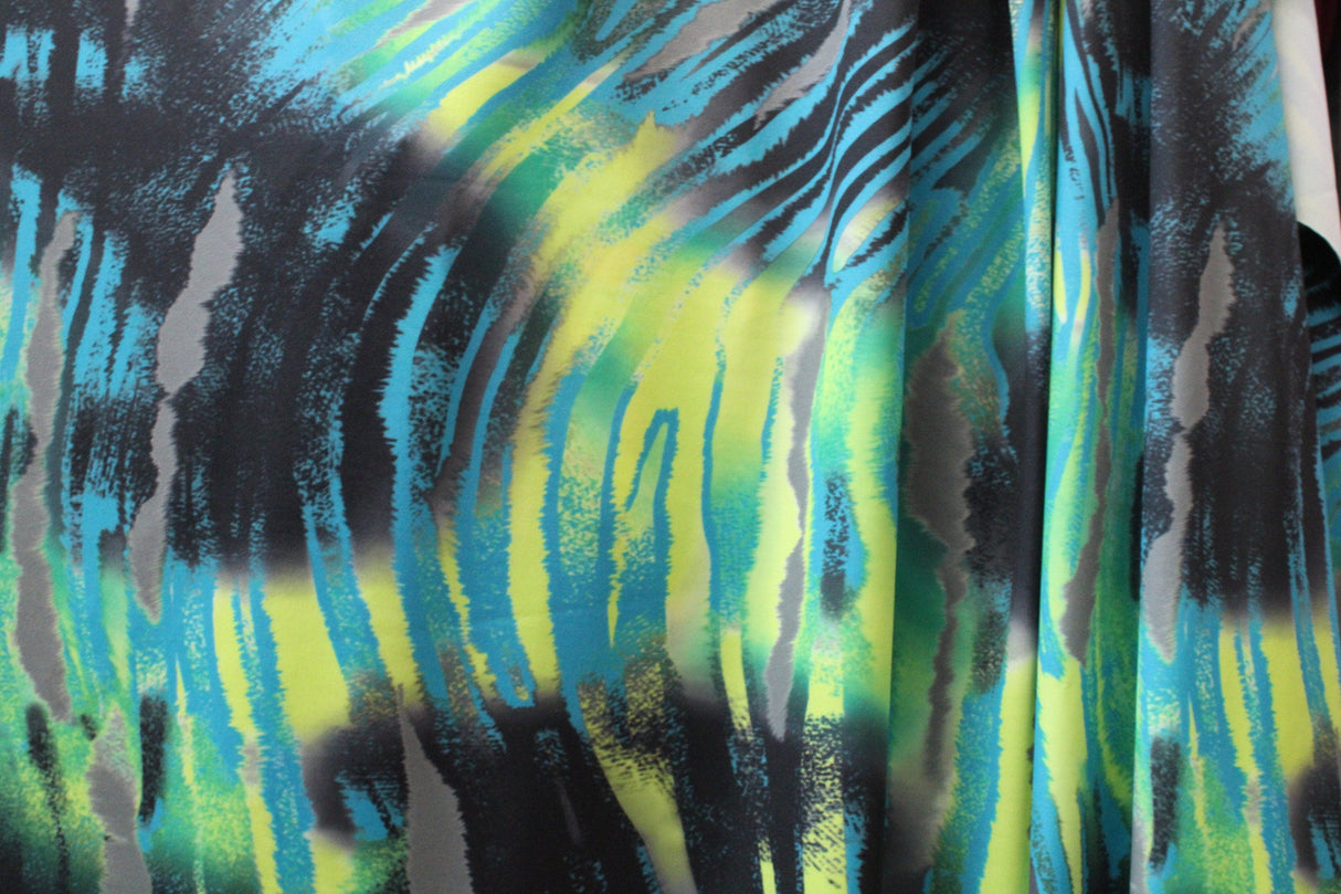 Abstract Zebra Spandex Fabric - Black And White Zebra Print, 58"/60" Width (1 Yard)