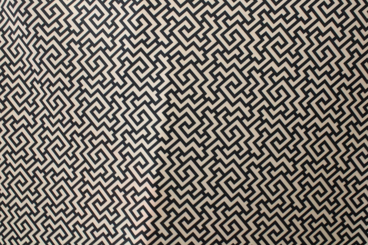 Geometric Maze Polyester Spandex Fabric - Geometric Maze Illusion Design, 58"/60" Width (1 Yard)