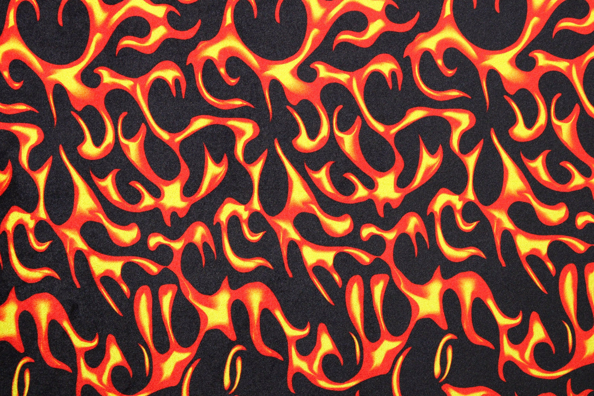 Flames Velvet Fabric - Printed Flames, 36" X 60" (1 Yard)