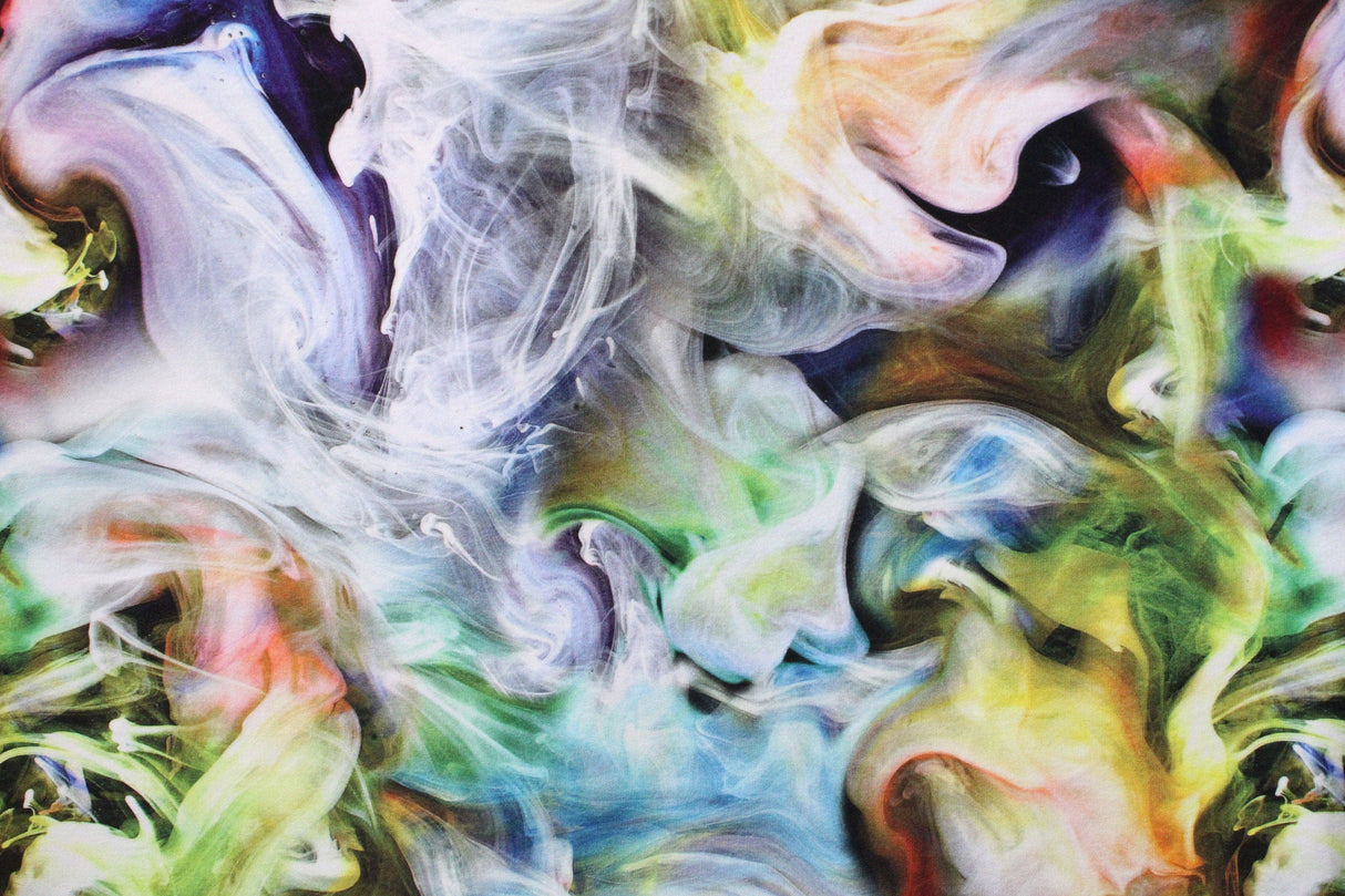 Rainbow Smoke Velvet Fabric - Blue Smoke Print, 36" X 60" (1 Yard)