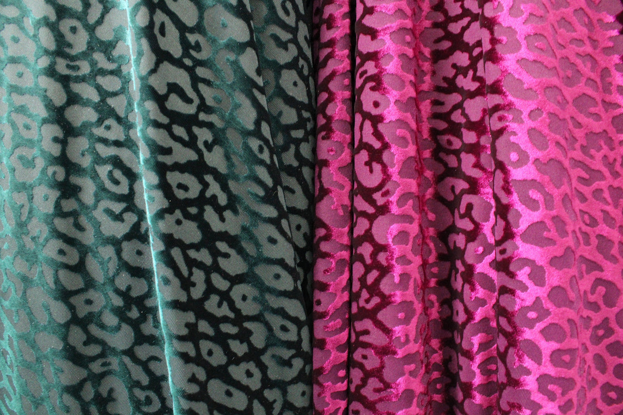 Luxury Cheetah Burnout Velvet Fabric - Cheetah Print, 36" Width (1 Yard)