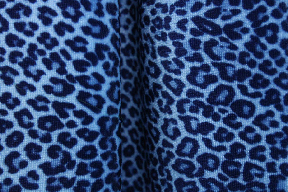 Blue Cheetah Velvet Fabric - Blue Cheetah Print, 36" X 60" (1 Yard)