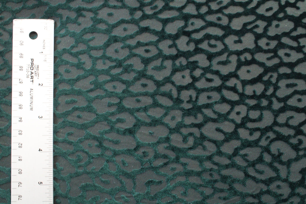 Luxury Cheetah Burnout Velvet Fabric - Cheetah Print, 36" Width (1 Yard)
