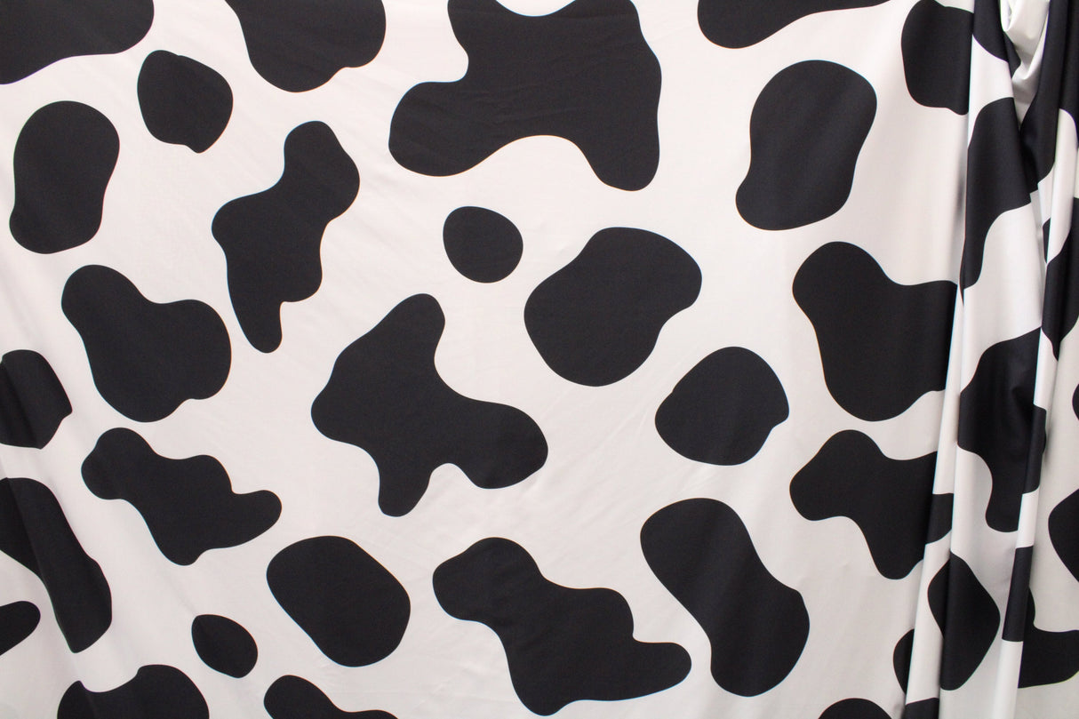 Large Cow Print Polyester Spandex Fabric - Cow Print, 58"/60" Width (Yard 36" X 60")