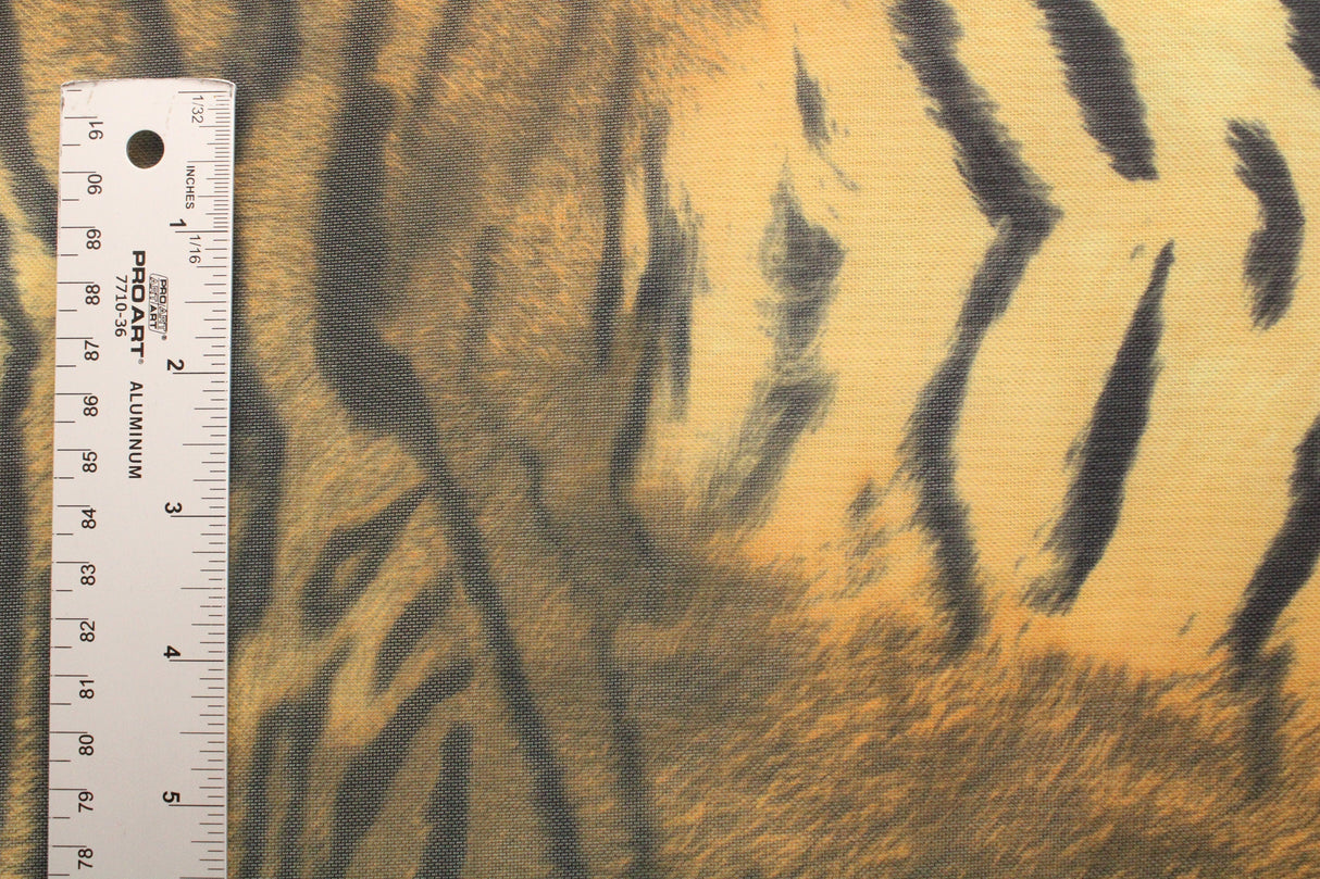 Elegant Tiger Printed Mesh Fabric - Tiger Print, 36" X 60" (1 Yard)