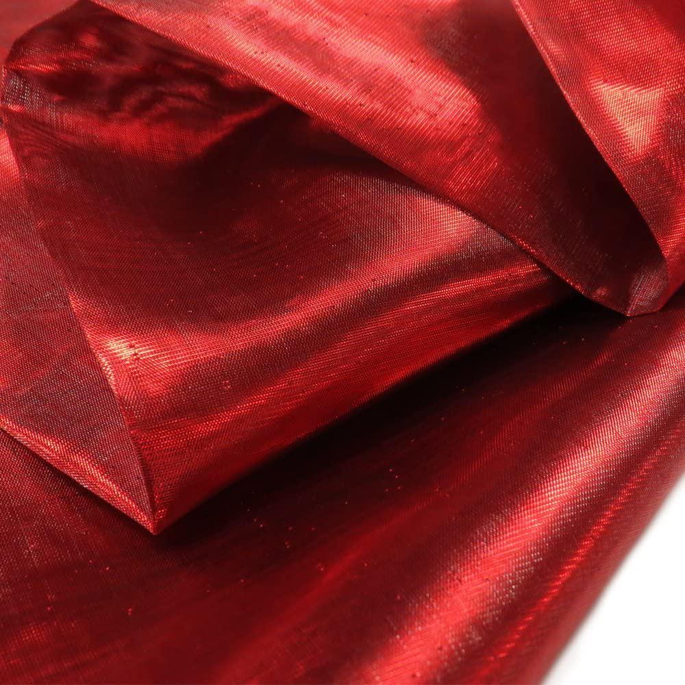 Shiny Metallic Tissue Lame Nylon Metallic Fabric - Solid, Blush Pink/Gold/Kelly Green/Purple/Red/Royal Blue/Rust/Silver/Turquoise, 60" Width