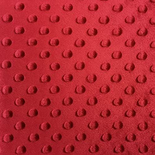 New Minky 100 Percent Polyester Fabric - Polka Dimple Dot, Biking Red/Coral/Strawberry Red/Burgundy/Dark Red, 60" Width