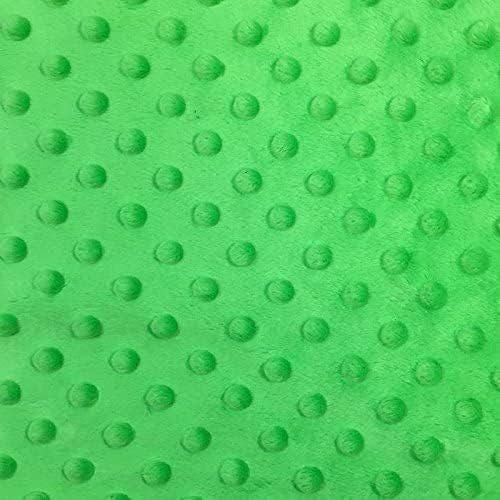 Minky Dot 100 Percent Polyester Fabric - Sage, Lime, Mint, Olive, Polka Dot, 60" Width (1 Yard)