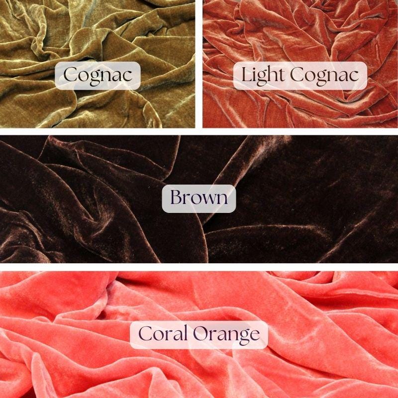 Silk Rayon Velvet Fabric - 45" Wide, Ultra-Soft and Luxurious