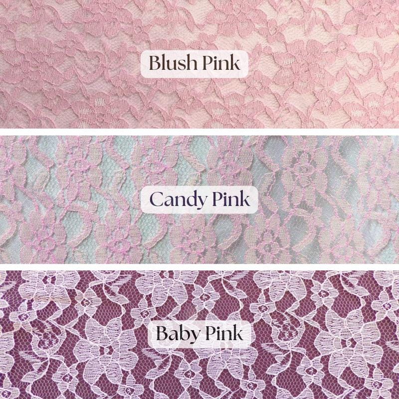 Elegant Raschel Lace Polyester Fabric - French Floral, 60" Width
