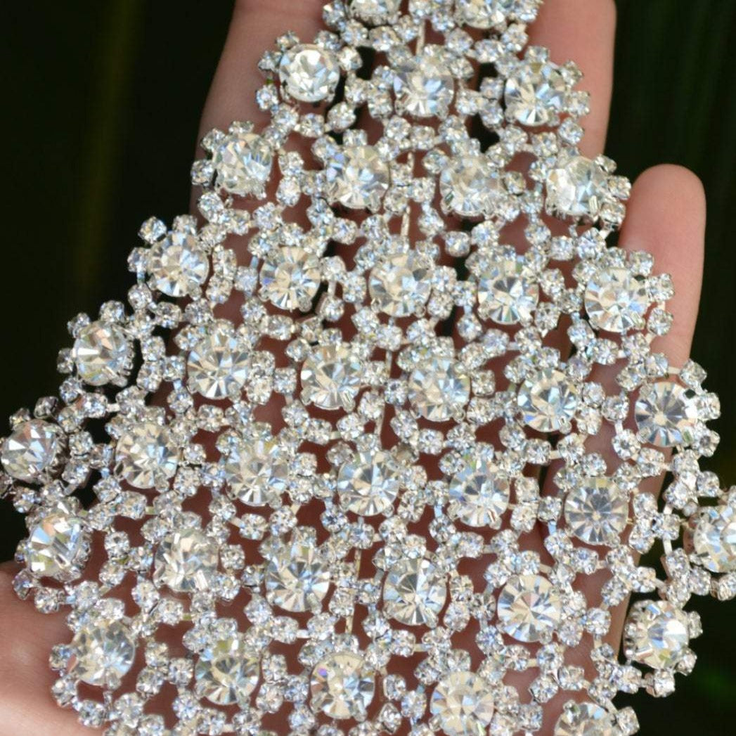 Rhinestone Diamond Applique Silver AB
