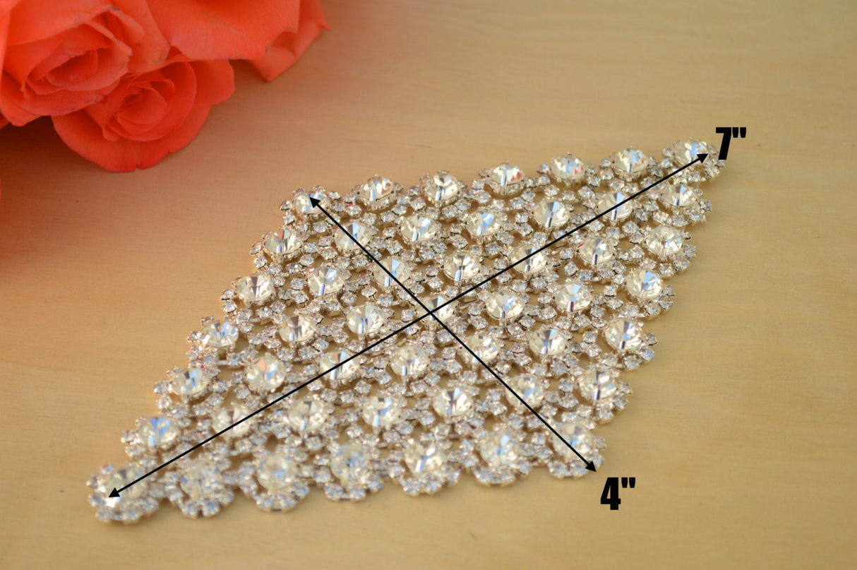 Rhinestone Diamond Applique Silver AB
