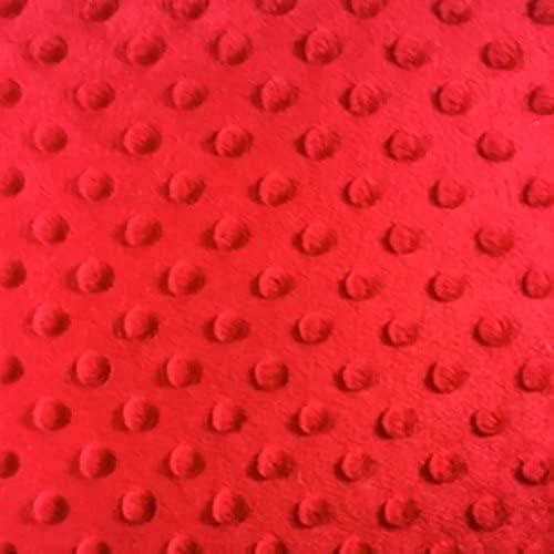 New Minky 100 Percent Polyester Fabric - Polka Dimple Dot, Biking Red/Coral/Strawberry Red/Burgundy/Dark Red, 60" Width