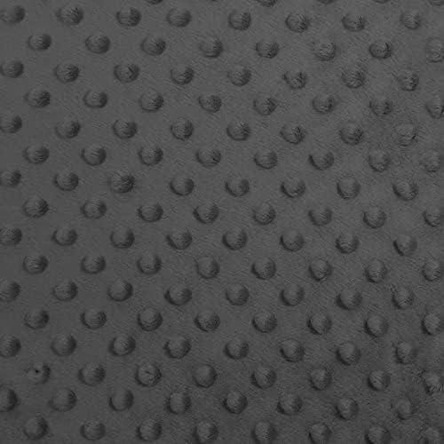 Black Chocolate And Charcoal Grey Minky Dot Fleece Fabric - Polka Dot, 60" Width (1 Yard)