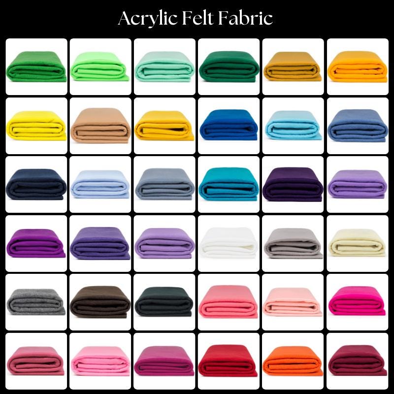 Premium Acrylic Felt Fabric - 72" Wide, 1.6Mm Thick, Sold By The Yard