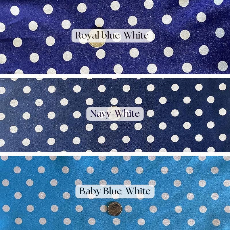 Small Polka Dot Poly Cotton Fabric - Small Polka Dot, 14 Colors, 60" Width