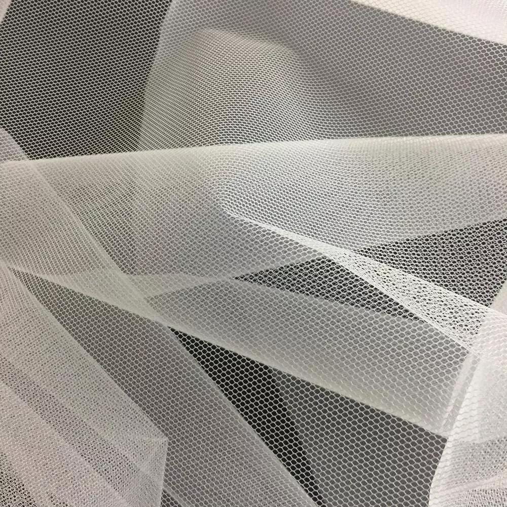 Petticoat Crinoline Net Fabric - Stiff Mesh, Black/White, 56" Wide