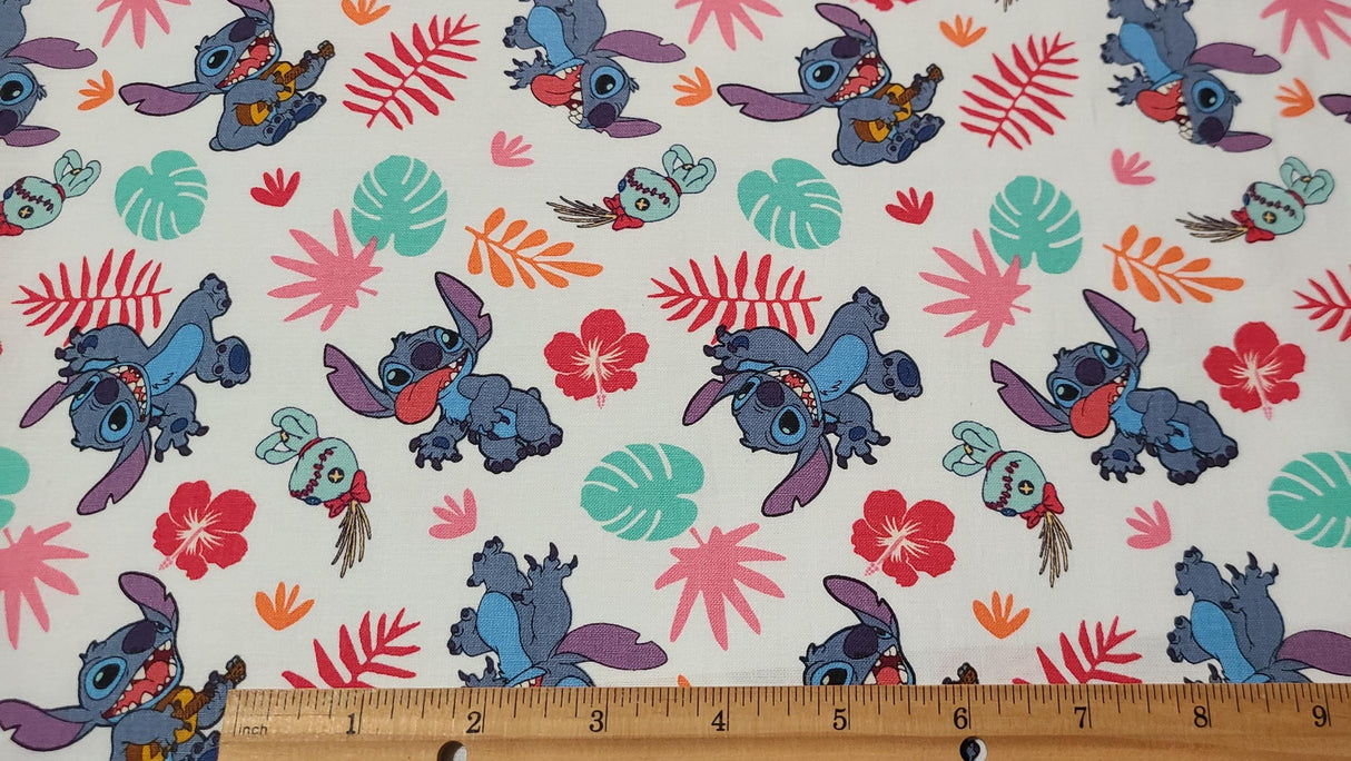 Quilting Cotton Stitch And Scrump Fun Disney Fabric