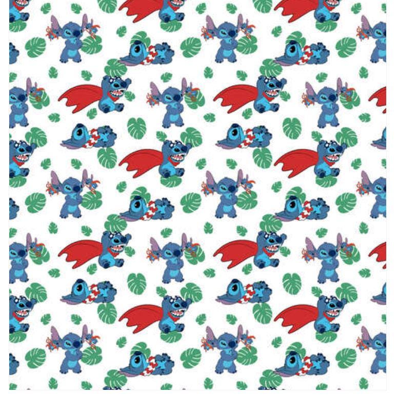 Quilting Cotton Disney Stitch Action Toss 100% Cotton Fabric