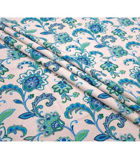 Cotton Canvas Blue Spaced Jacobeans 44" Wide