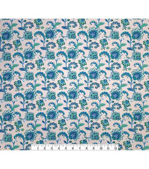 Cotton Canvas Blue Spaced Jacobeans 44" Wide