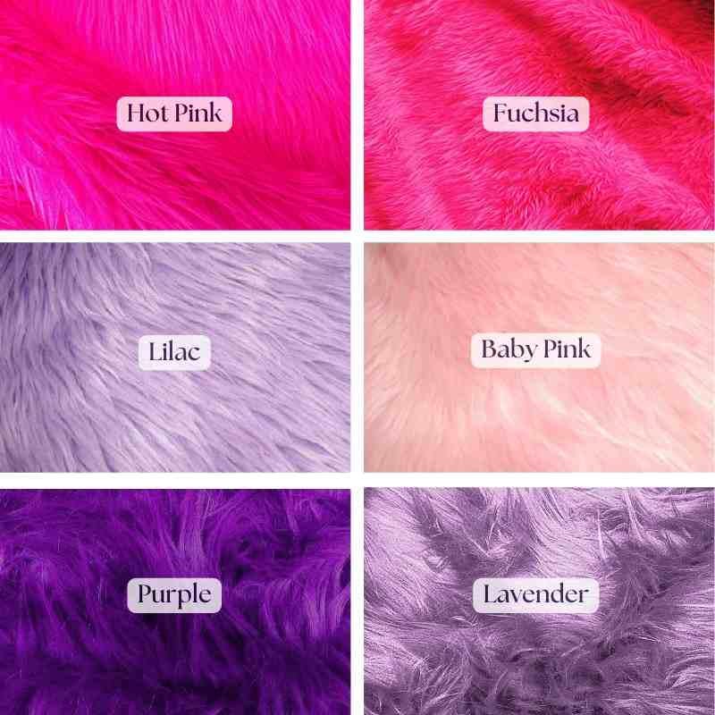 Long Pile Faux Fur Fabric - Multiple Colors, Shaggy Texture, 1 Yard
