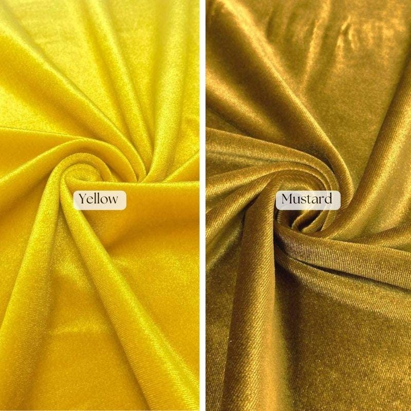 Stretch Velvet Fabric - 90% Polyester / 10% Spandex, 4-Way Stretch, 58" Width, Multiple Color Options