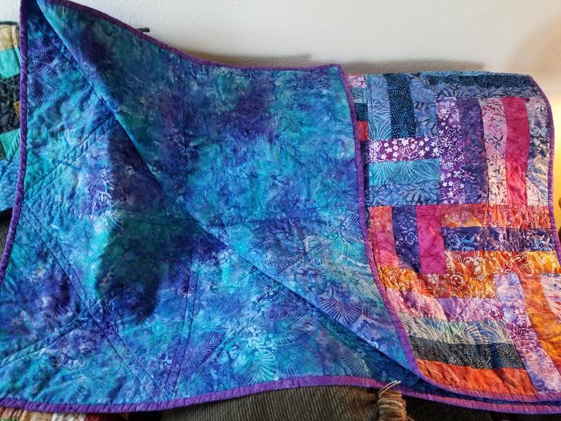 Batik Cotton Purple Blue 100% Cotton 44" Wide