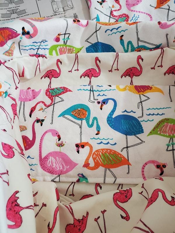 Cotton Canvas Fabric Florida Diva Flamingo 43/44" Wide Richloom
