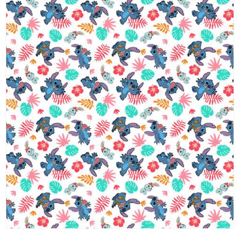Quilting Cotton Stitch And Scrump Fun Disney Fabric