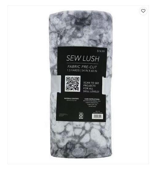 Fleece Precut Fabric Sew Lush Gray Tie Dye 54 in x 60 in